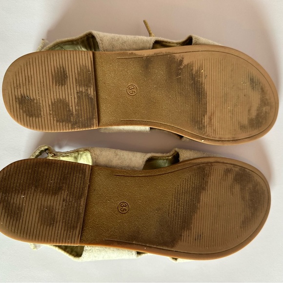 Joyfolie Tessa lace up sandals with Gold accents Size Y4 - Picture 7 of 15